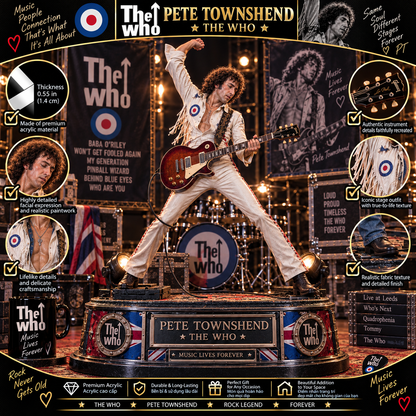 Pete Townshend Guitar Legend – The Who – Collectible Acrylic Plaque Table Decor