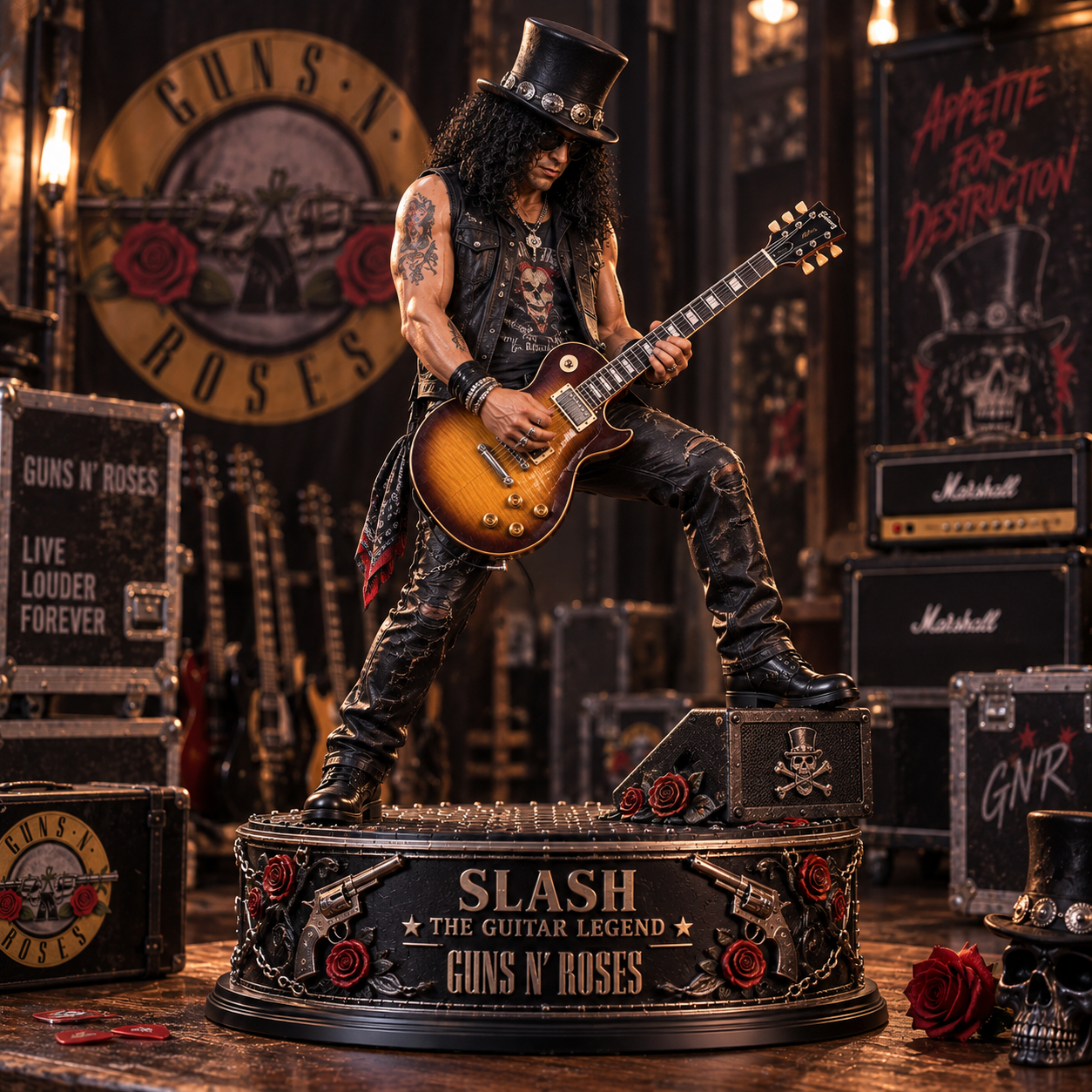 Slash The Guitar Legend – Guns N’ Roses Collectible Acrylic Plaque Table Decor