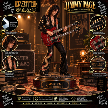 Jimmy Page Led Zeppelin – Collectible Acrylic Plaque Table Decor
