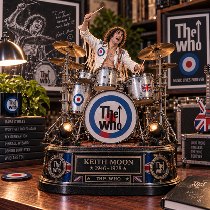 Keith Moon Drummer Legend – The Who – Collectible Acrylic Plaque Table Decor