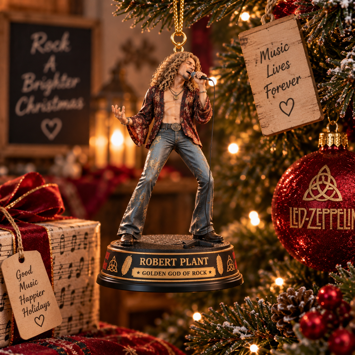 Robert Plant – Led Zeppelin Collectible Christmas Ornament – Music Legend Gift for Fans