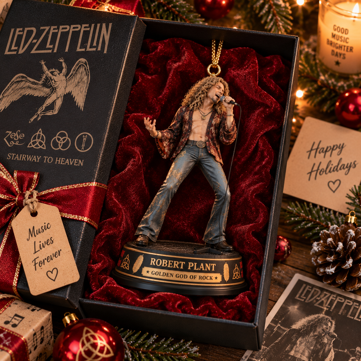 Robert Plant – Led Zeppelin Collectible Christmas Ornament – Music Legend Gift for Fans
