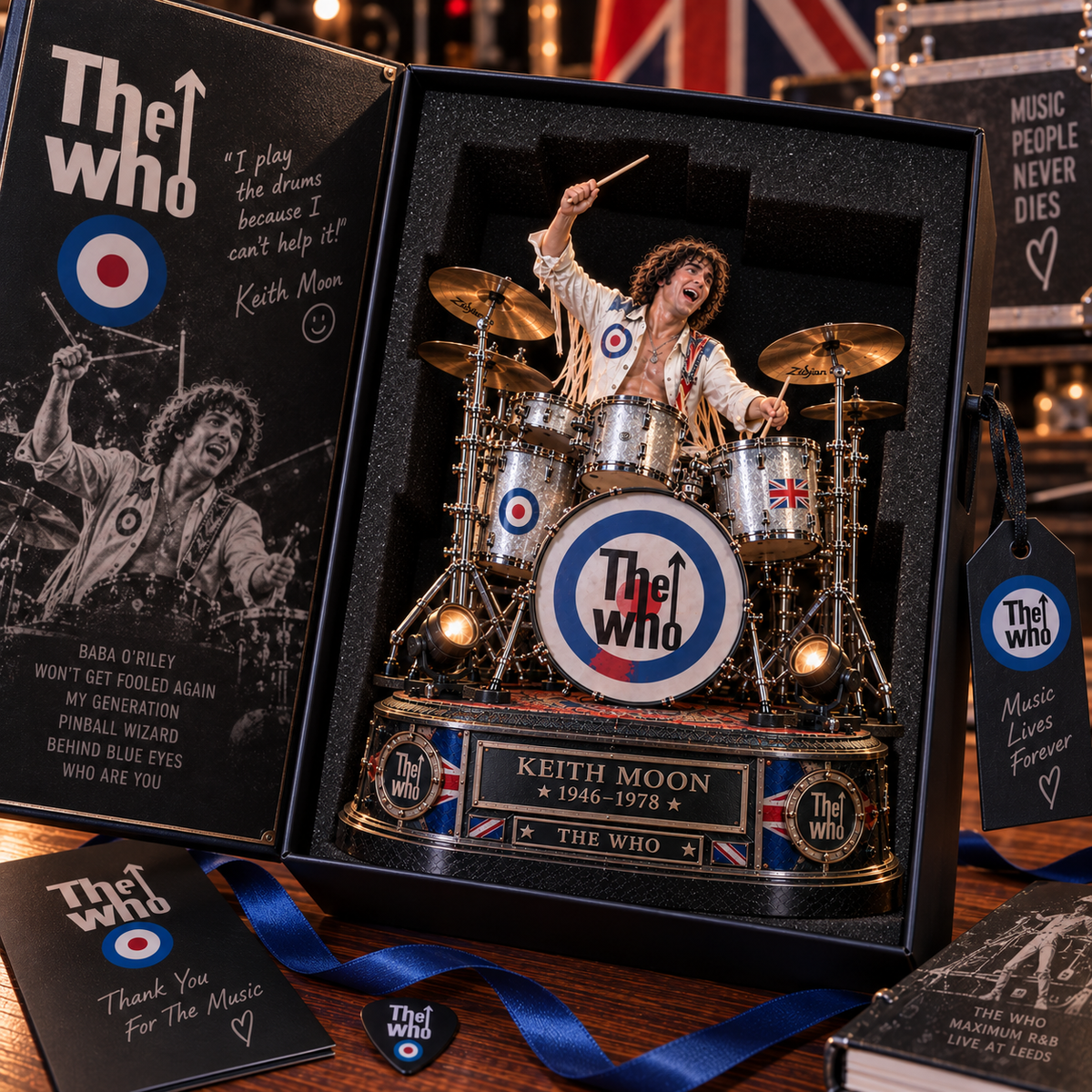 Keith Moon Drummer Legend – The Who – Collectible Acrylic Plaque Table Decor