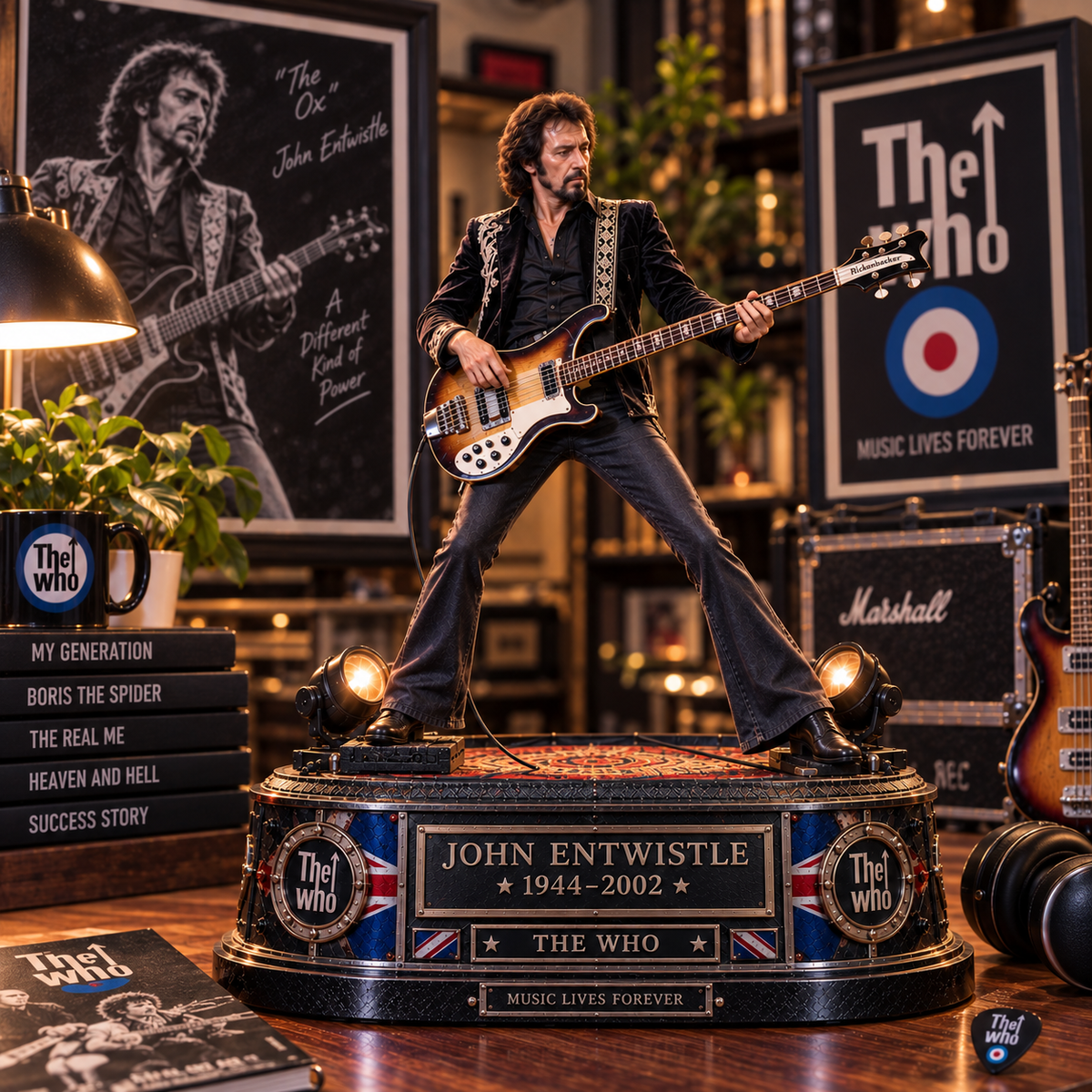 John Entwistle Bass Legend – The Who – Collectible Acrylic Plaque Table Decor