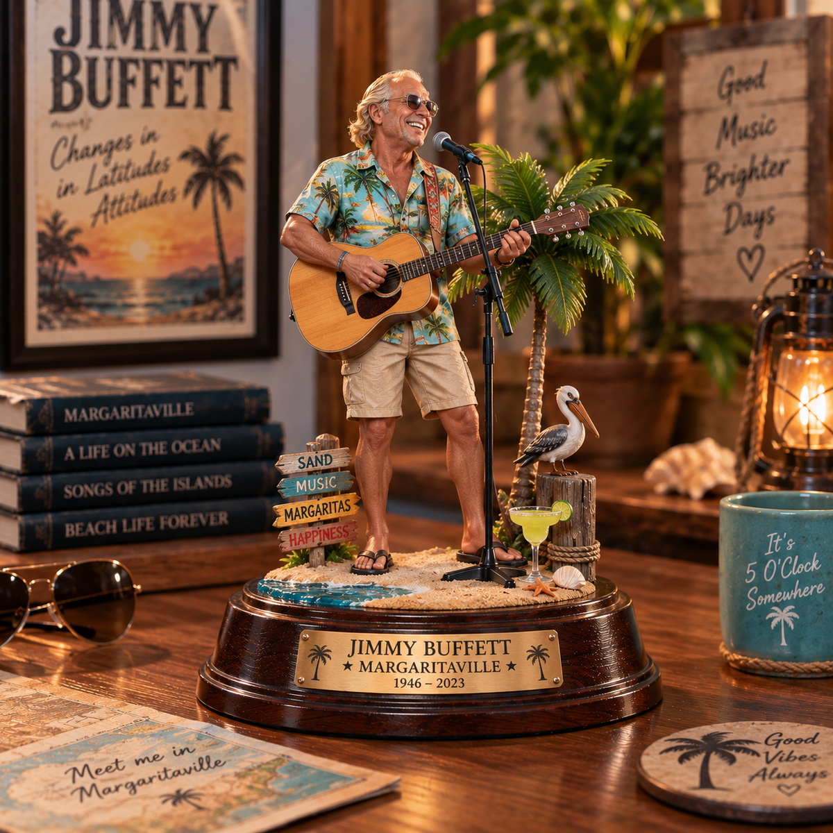 Jimmy Buffett Margaritaville – Collectible Acrylic Plaque Table Decor