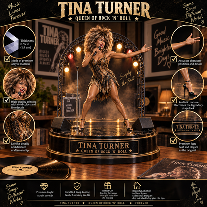Tina Turner Queen of Rock ’N’ Roll – Collectible Acrylic Plaque Table Decor