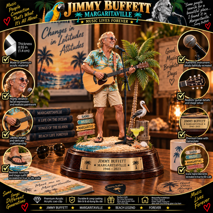 Jimmy Buffett Margaritaville – Collectible Acrylic Plaque Table Decor