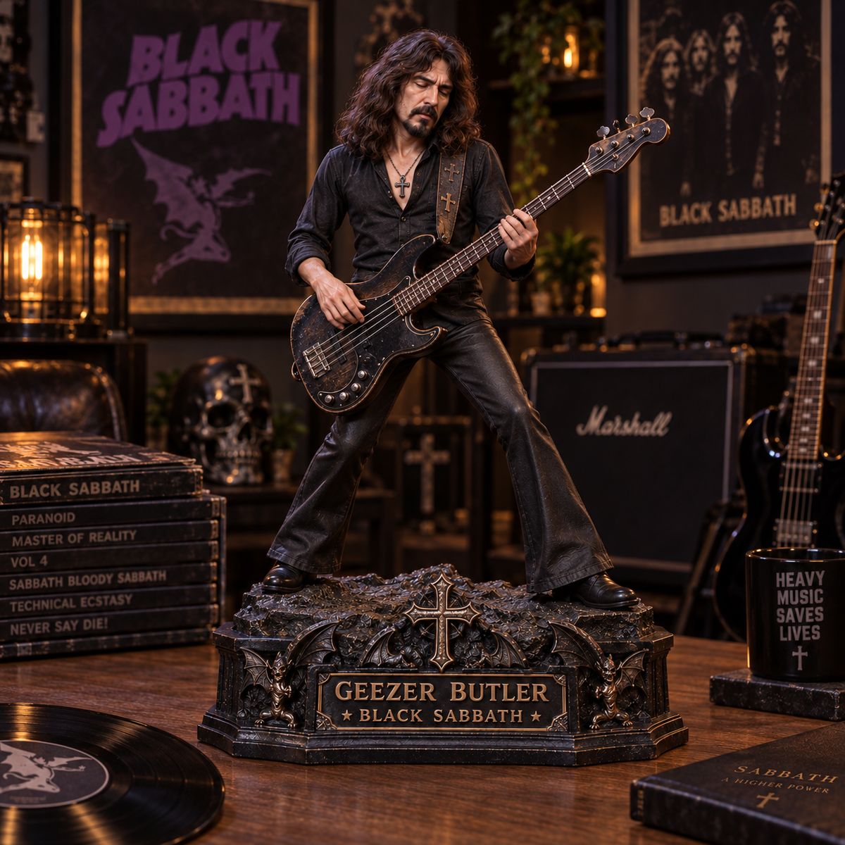 Geezer Butler Black Sabbath – Collectible Acrylic Plaque Table Decor