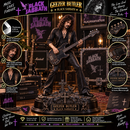 Geezer Butler Black Sabbath – Collectible Acrylic Plaque Table Decor