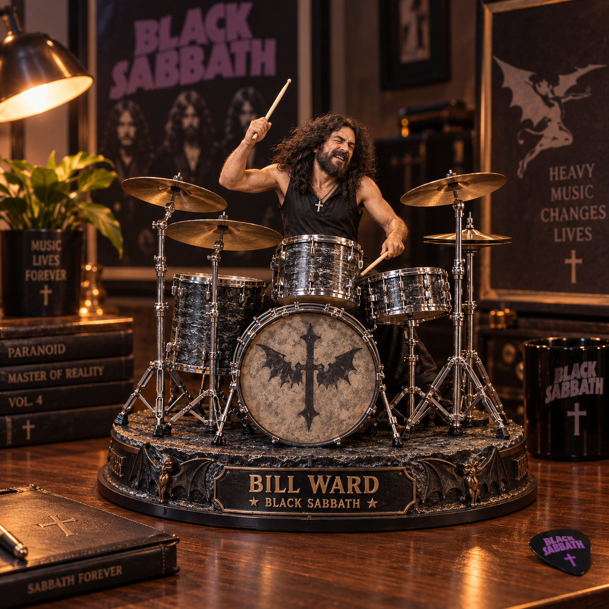Bill Ward Black Sabbath – Collectible Acrylic Plaque Table Decor