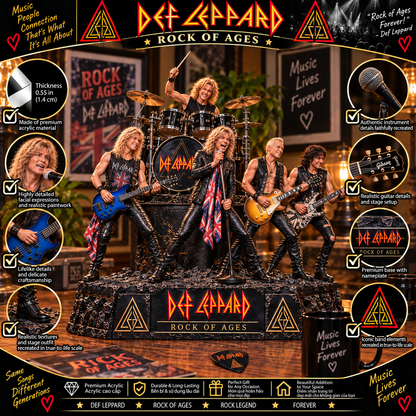 Def Leppard Rock of Ages – Rock Band Collectible Acrylic Plaque Table Decor