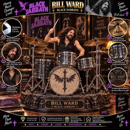 Bill Ward Black Sabbath – Collectible Acrylic Plaque Table Decor