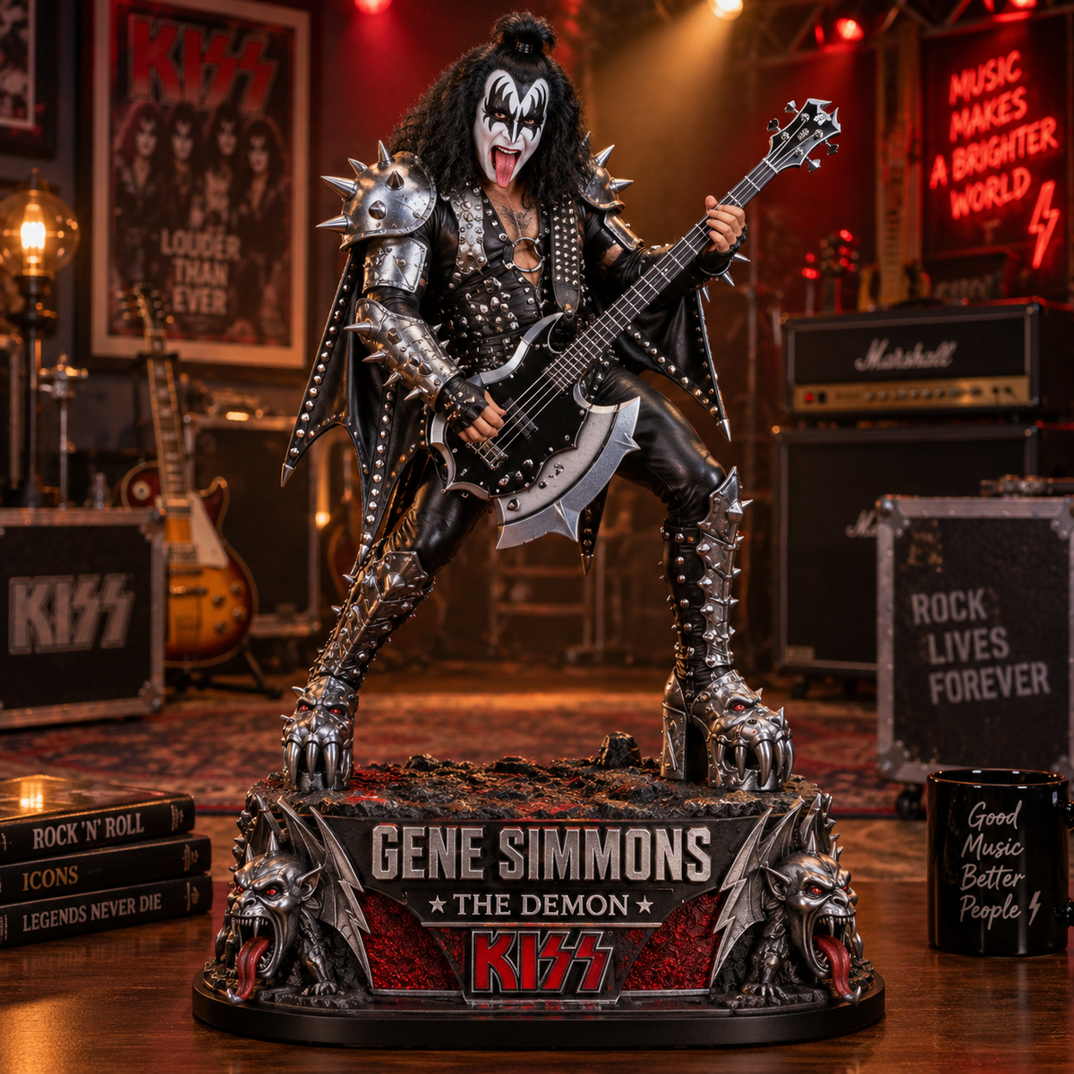 Gene Simmons The Demon – Collectible Acrylic Plaque Table Decor