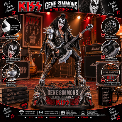 Gene Simmons The Demon – Collectible Acrylic Plaque Table Decor