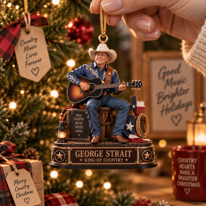 George Strait King of Country – Country Music Legend – Christmas Ornament