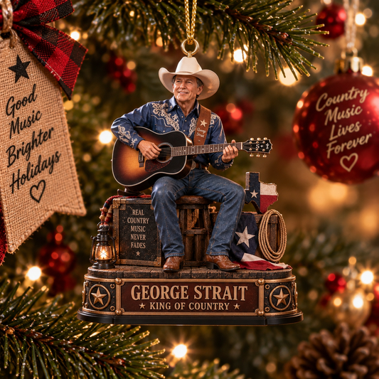 George Strait King of Country – Country Music Legend – Christmas Ornament