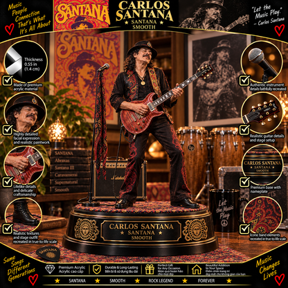 Carlos Santana Smooth – Santana Collectible Acrylic Plaque Table Decor