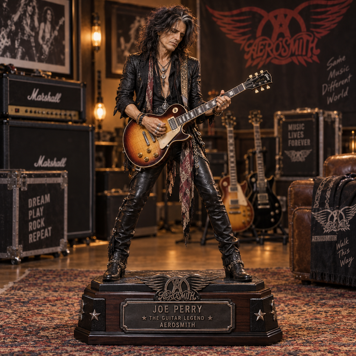 Joe Perry The Guitar Legend – Collectible Acrylic Plaque Table Decor