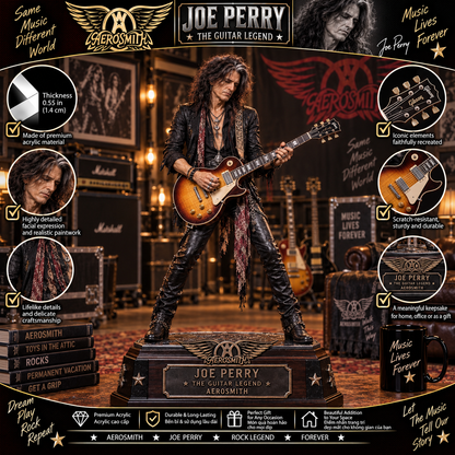 Joe Perry The Guitar Legend – Collectible Acrylic Plaque Table Decor