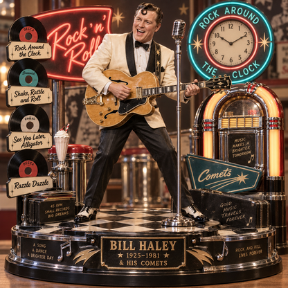 Bill Haley & His Comets – Rock Around The Clock – Collectible Acrylic Plaque Table Decor