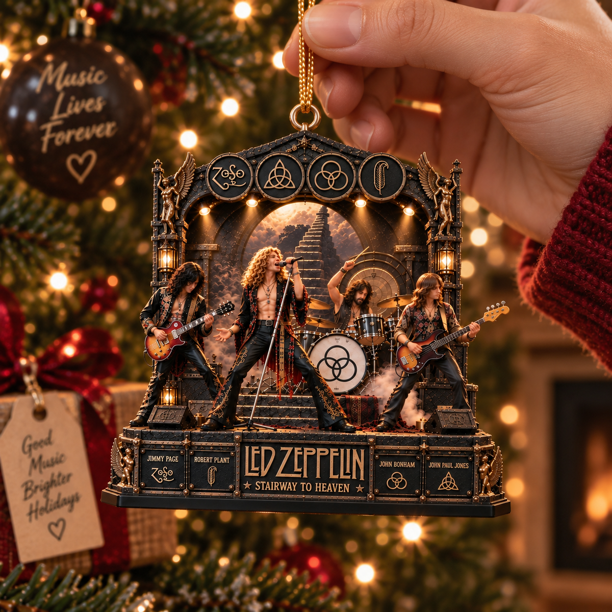 Led Zeppelin Stairway to Heaven – Rock Legends – Christmas Ornament