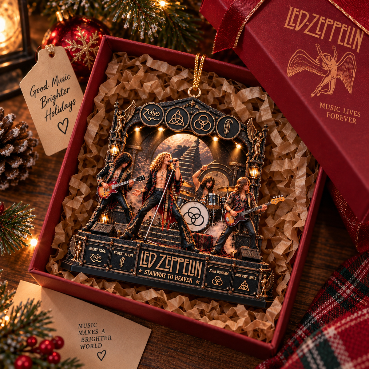 Led Zeppelin Stairway to Heaven – Rock Legends – Christmas Ornament