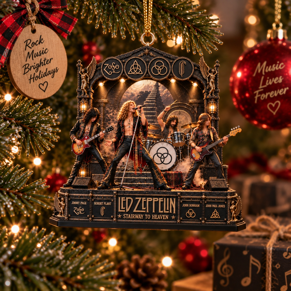 Led Zeppelin Stairway to Heaven – Rock Legends – Christmas Ornament