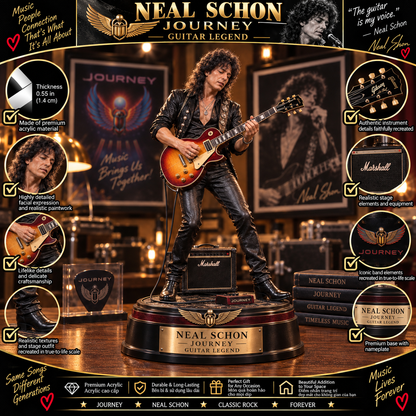 Neal Schon Guitar Legend – Journey Collectible Acrylic Plaque Table Decor