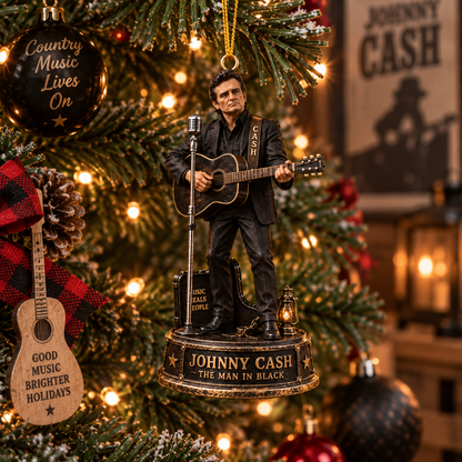 Johnny Cash Collectible Christmas Ornament – The Man in Black Gift for Fans