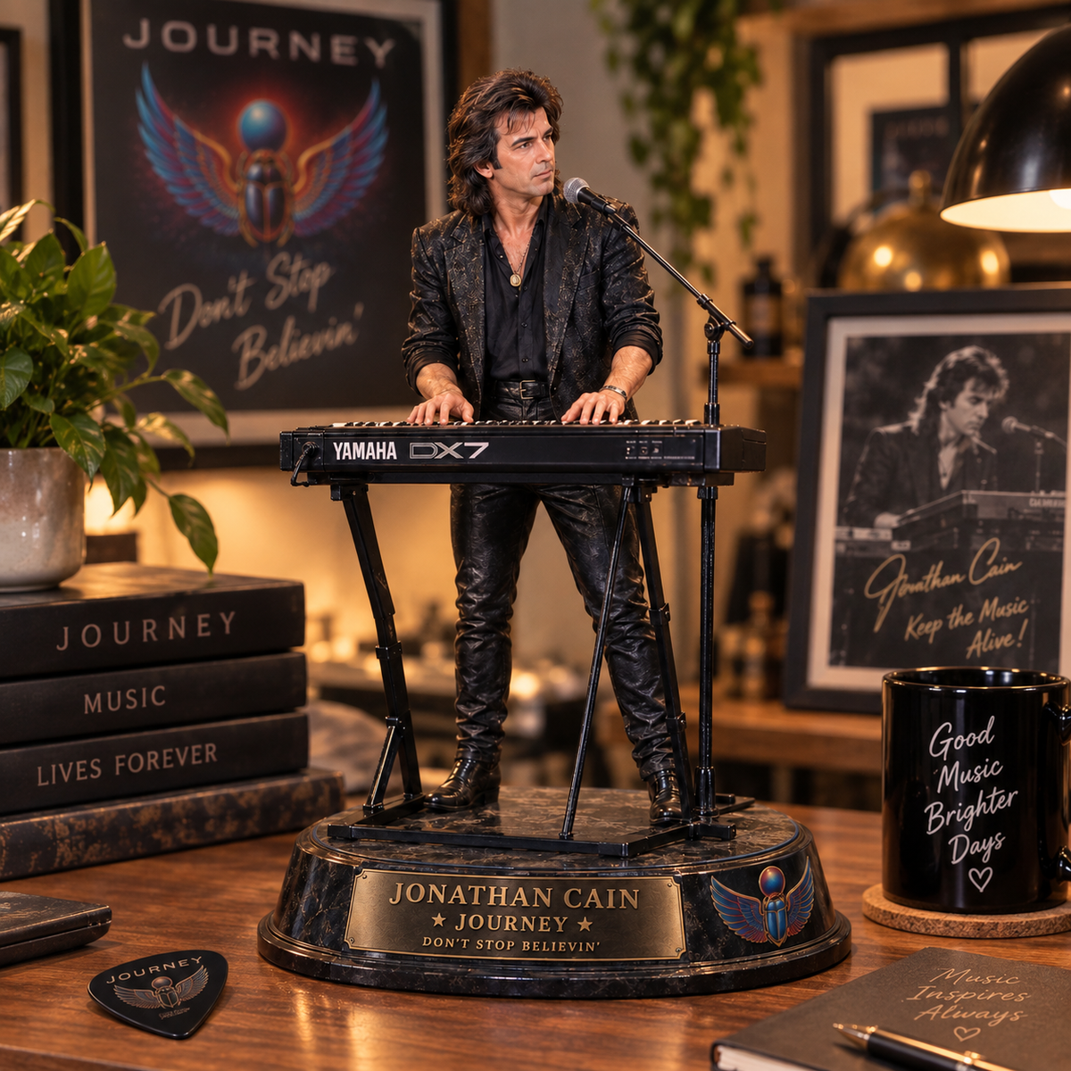 Jonathan Cain Don’t Stop Believin’ – Journey Collectible Acrylic Plaque Table Decor