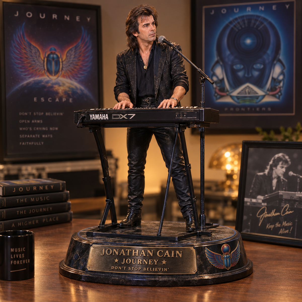 Jonathan Cain Don’t Stop Believin’ – Journey Collectible Acrylic Plaque Table Decor