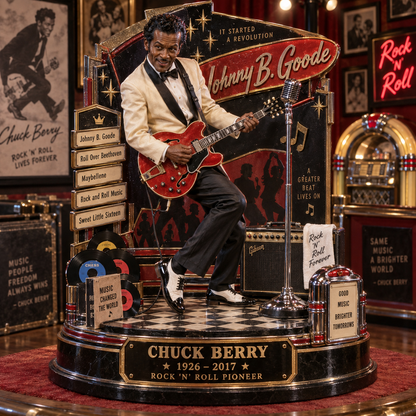 Chuck Berry Johnny B. Goode – Rock ’N’ Roll Pioneer – Collectible Acrylic Plaque Table Decor