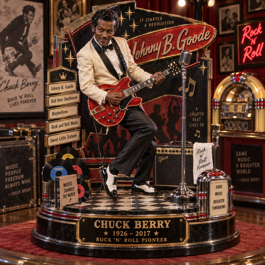 Chuck Berry Johnny B. Goode – Rock ’N’ Roll Pioneer – Collectible Acrylic Plaque Table Decor