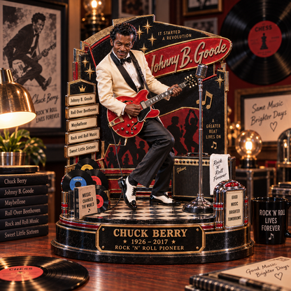Chuck Berry Johnny B. Goode – Rock ’N’ Roll Pioneer – Collectible Acrylic Plaque Table Decor