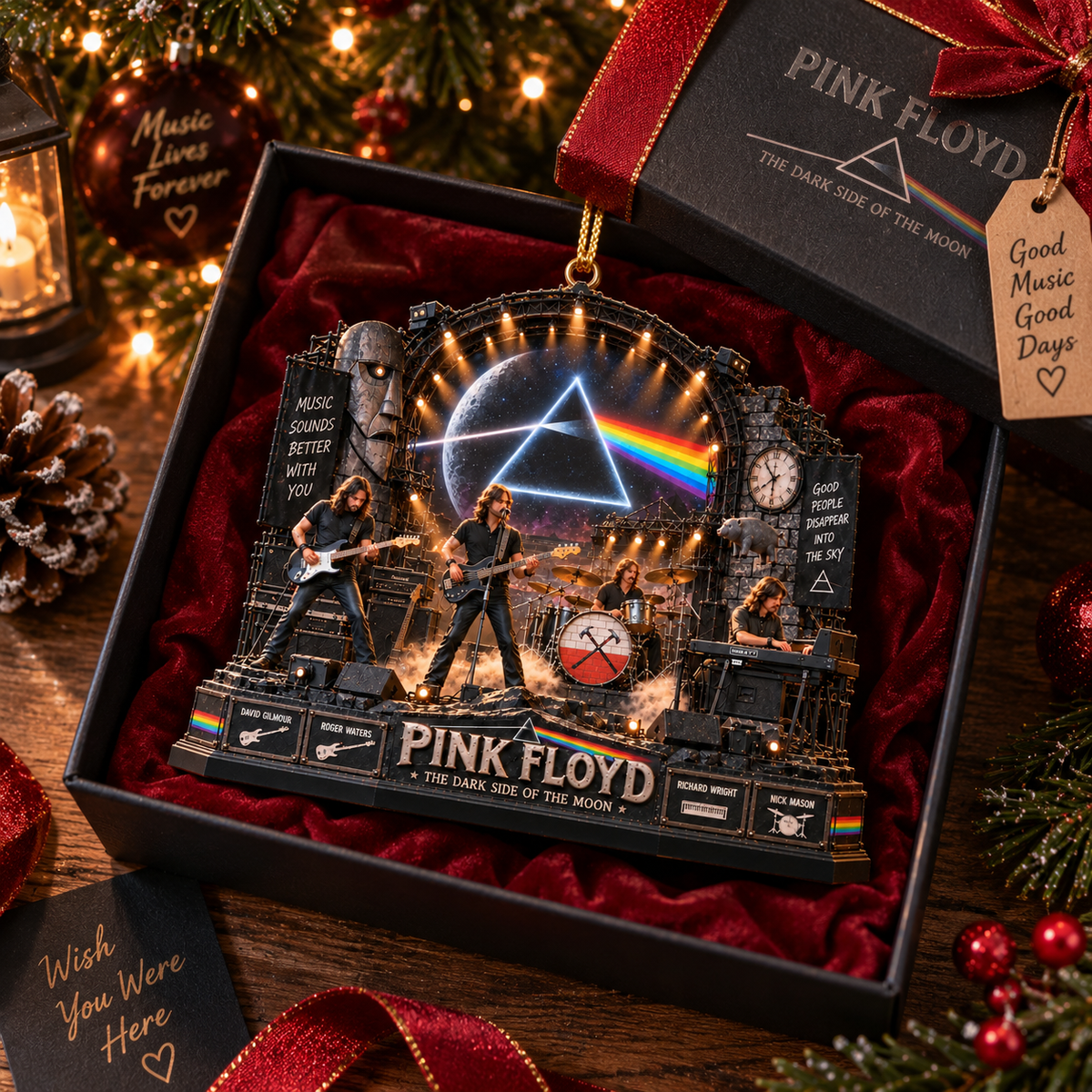 Pink Floyd The Dark Side of the Moon – Rock Legends – Christmas Ornament