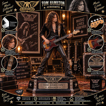 Tom Hamilton Aerosmith Bass Legend – Collectible Acrylic Plaque Table Decor