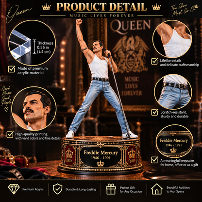 Freddie Mercury The Legendary Showman – Collectible Acrylic Plaque