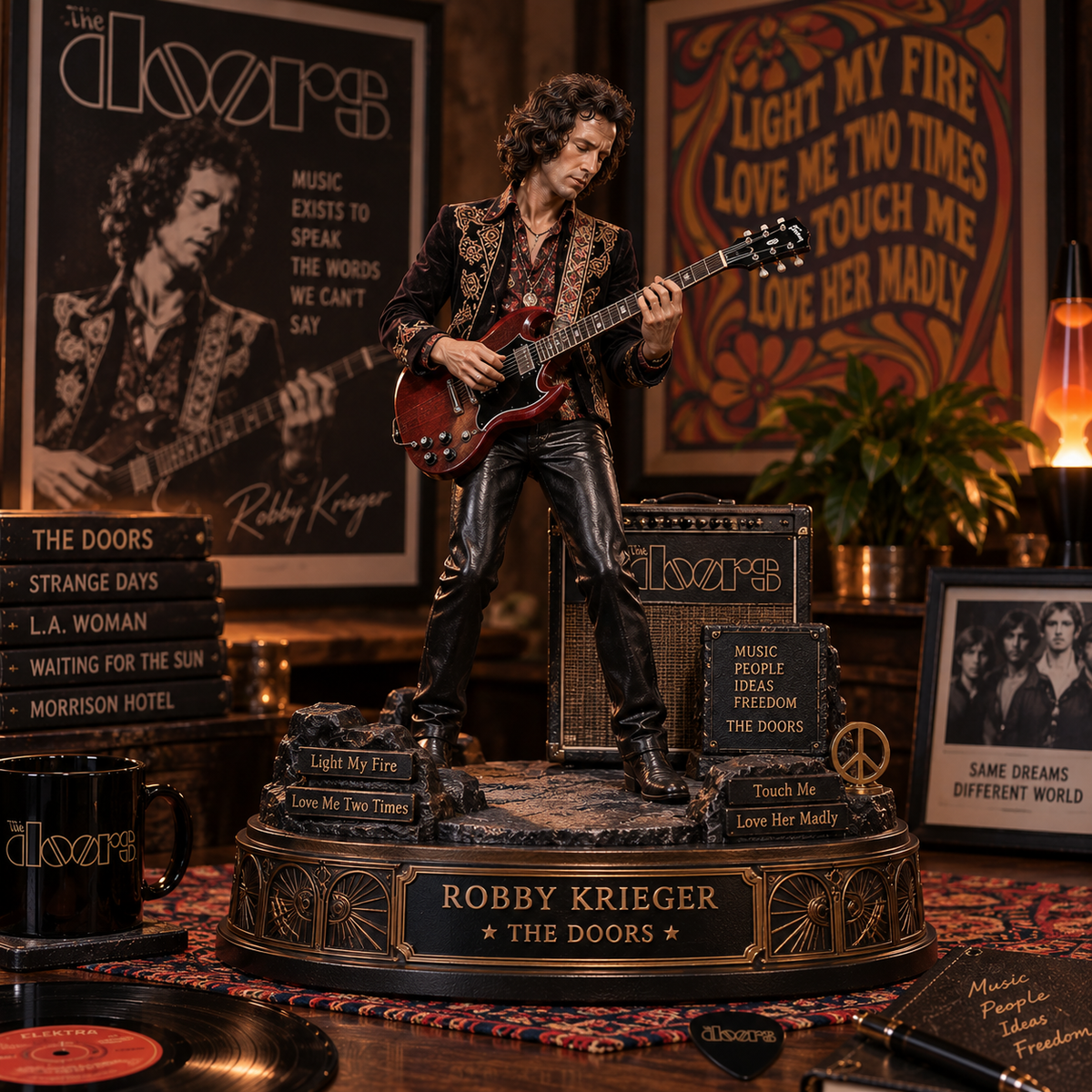 Robby Krieger The Doors Guitar Legend – Collectible Acrylic Plaque Table Decor