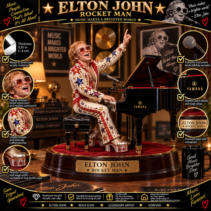Elton John Rocket Man – Collectible Acrylic Plaque Table Decor