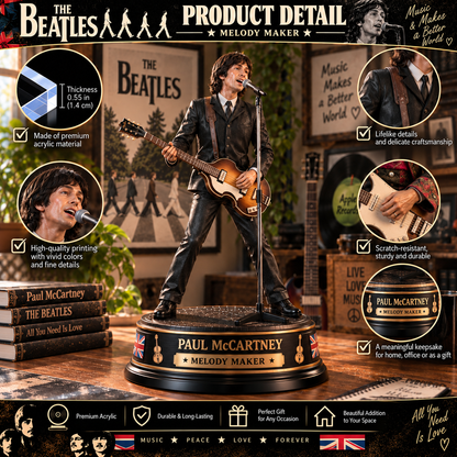 Paul McCartney Melody Maker – Collectible Acrylic Plaque Table Decor
