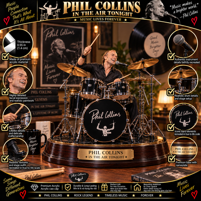 Phil Collins In the Air Tonight – Collectible Acrylic Plaque Table Decor