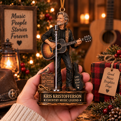 Kris Kristofferson Collectible Christmas Ornament – Country Music Legend Gift for Fans