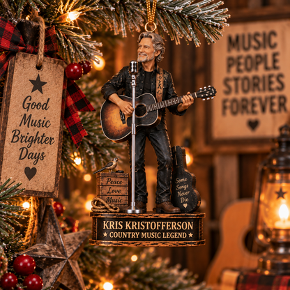 Kris Kristofferson Collectible Christmas Ornament – Country Music Legend Gift for Fans