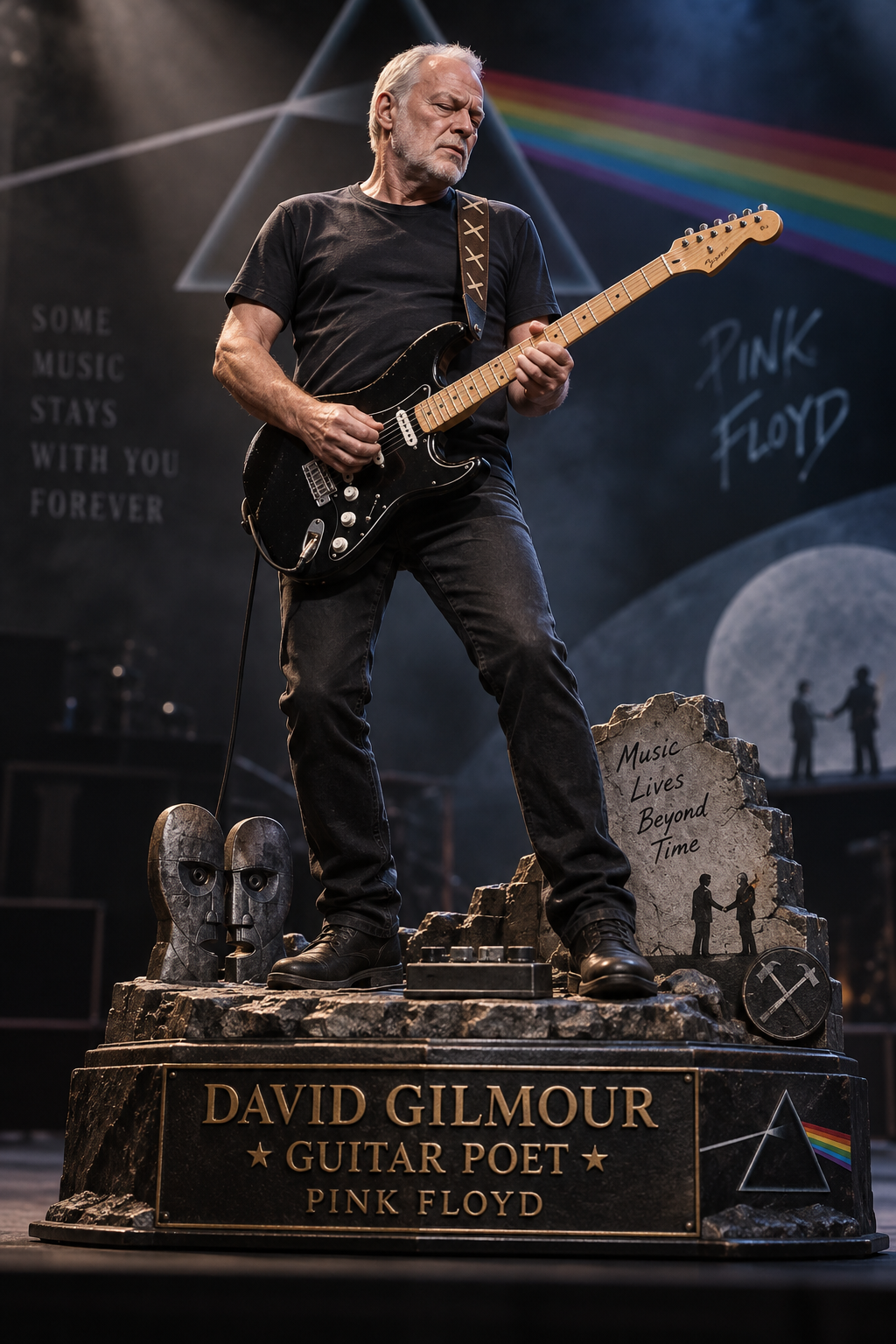 David Gilmour Guitar Poet – Pink Floyd Collectible Acrylic Plaque Table Decor
