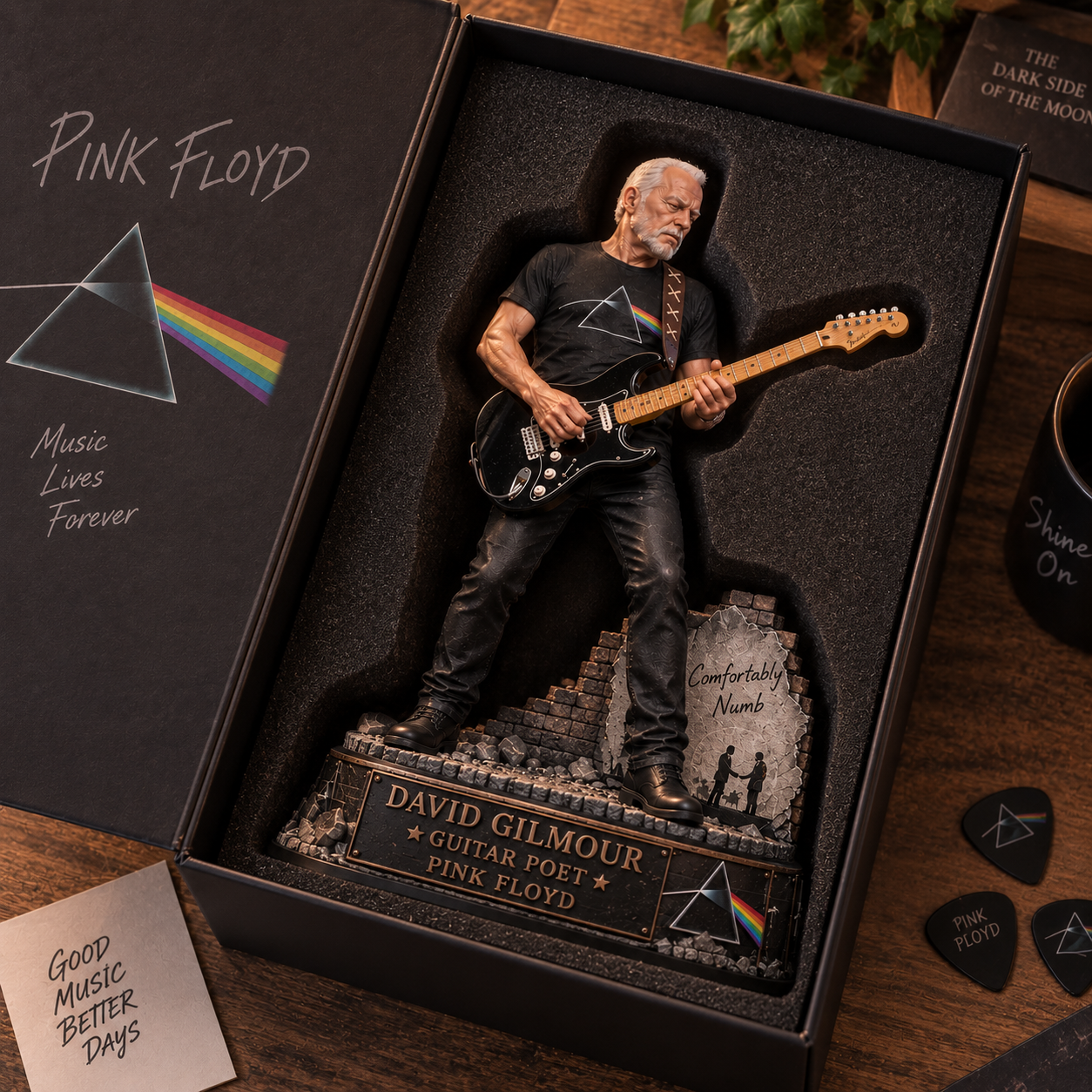 David Gilmour Guitar Poet – Pink Floyd Collectible Acrylic Plaque Table Decor