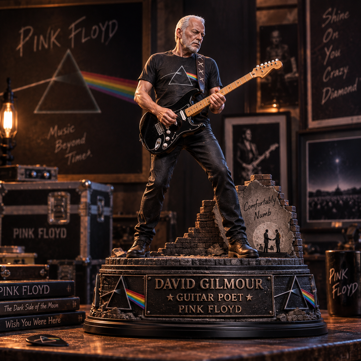 David Gilmour Guitar Poet – Pink Floyd Collectible Acrylic Plaque Table Decor