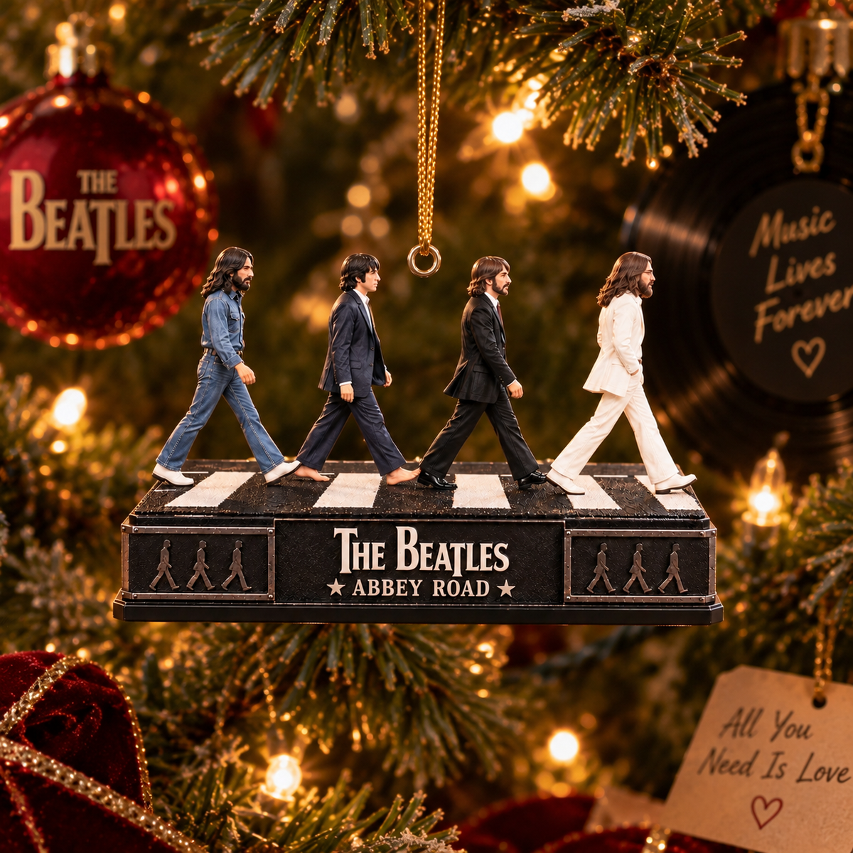 The Beatles Abbey Road Collectible Christmas Ornament – Classic Rock Music Legend Gift for Fans