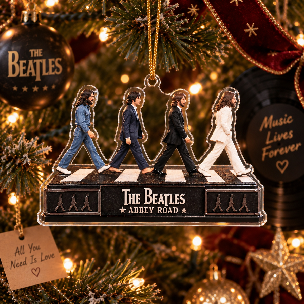 The Beatles Abbey Road Collectible Christmas Ornament – Classic Rock Music Legend Gift for Fans