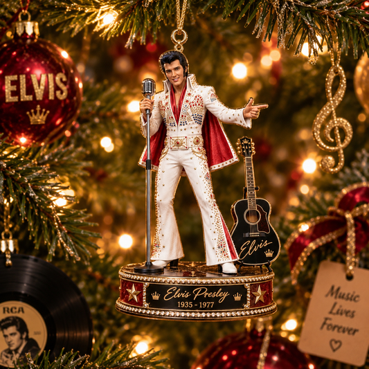 Elvis Presley Collectible Christmas Ornament – King of Rock ’n’ Roll Gift for Fans
