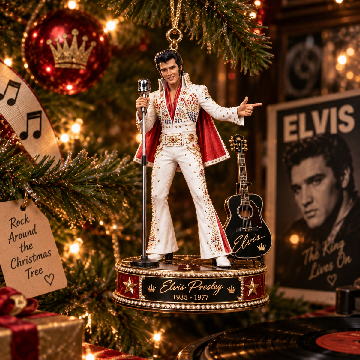 Elvis Presley Collectible Christmas Ornament – King of Rock ’n’ Roll Gift for Fans